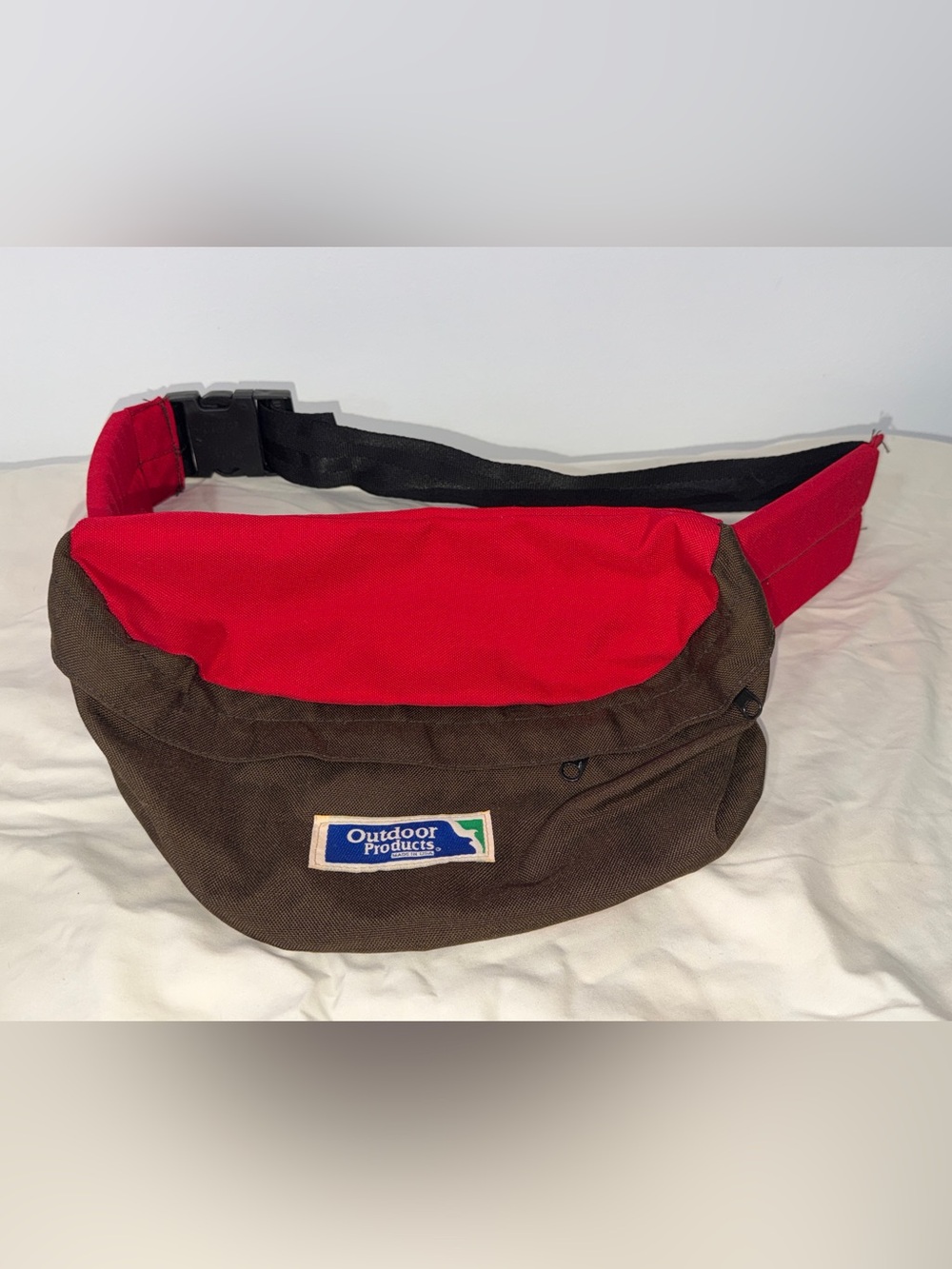 Vintage Outdoor Products Red and Brown Waist Pack Camping Hiking Made in USA